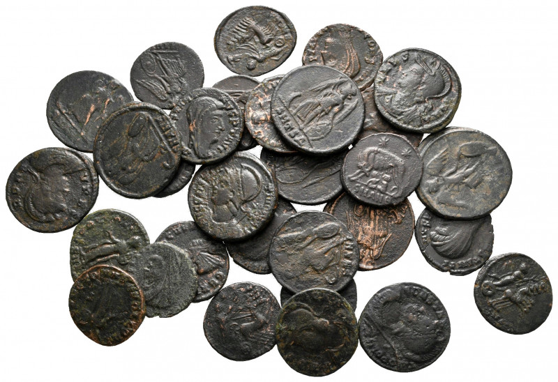 Lot of ca. 30 late roman bronze coins / SOLD AS SEEN, NO RETURN!

nearly very ...
