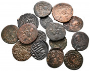Lot of ca. 15 medieval bronze coins / SOLD AS SEEN, NO RETURN!very fine