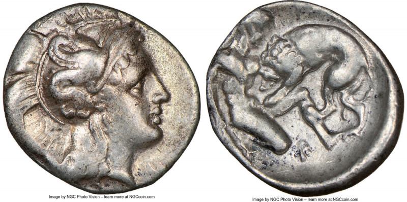 CALABRIA. Tarentum. Ca. 380-280 BC. AR diobol (13mm, 8h). NGC Choice VF. Ca. 325...