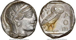 ATTICA. Athens. Ca. 440-404 BC. AR tetradrachm (23mm, 17.20 gm, 6h). NGC MS 4/5 - 4/5. Mid-mass coinage issue. Head of Athena right, wearing crested A...