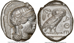 ATTICA. Athens. Ca. 440-404 BC. AR tetradrachm (26mm, 17.26 gm, 1h). NGC MS 2/5 - 4/5. Mid-mass coinage issue. Head of Athena right, wearing crested A...