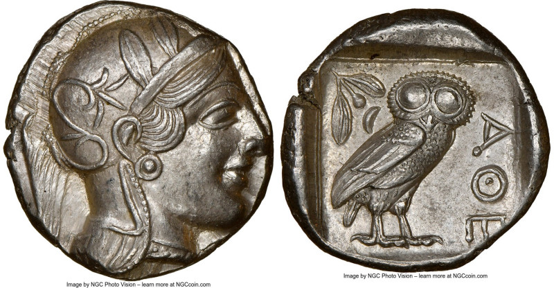 ATTICA. Athens. Ca. 440-404 BC. AR tetradrachm (25mm, 17.21 gm, 5h). NGC Choice ...