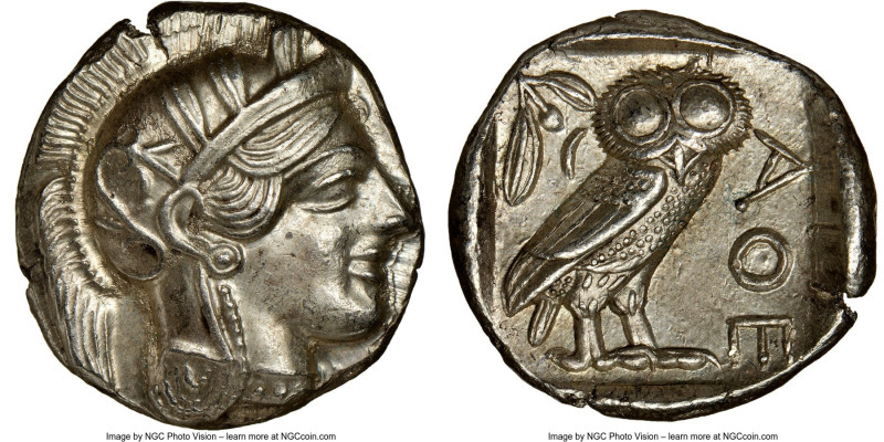 ATTICA. Athens. Ca. 440-404 BC. AR tetradrachm (26mm, 17.22 gm, 8h). NGC Choice ...