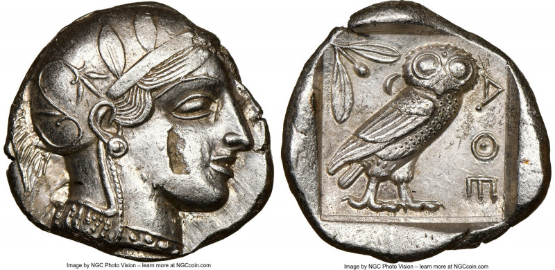 ATTICA. Athens. Ca. 440-404 BC. AR tetradrachm (26mm, 17.17 gm, 5h). NGC Choice ...
