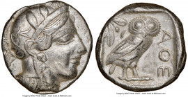 ATTICA. Athens. Ca. 440-404 BC. AR tetradrachm (24mm, 17.16 gm, 10h). NGC Choice XF 5/5 - 3/5, marks. Mid-mass coinage issue. Head of Athena right, we...