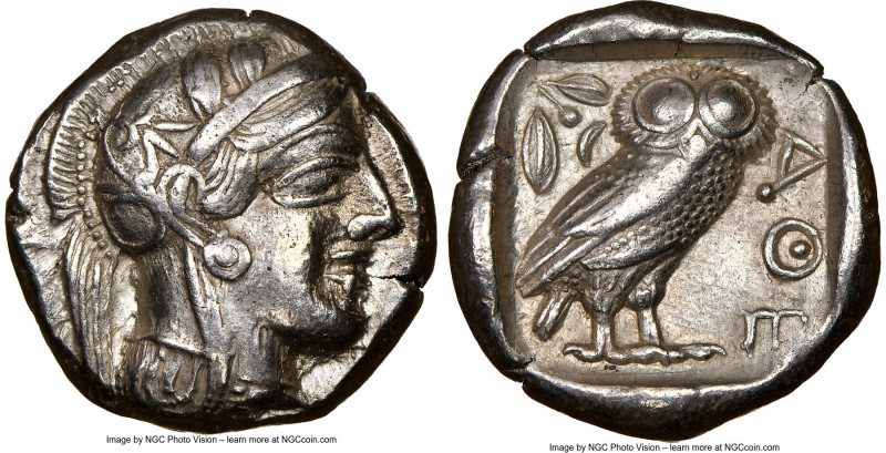 ATTICA. Athens. Ca. 440-404 BC. AR tetradrachm (23mm, 17.16 gm, 1h). NGC XF 5/5 ...