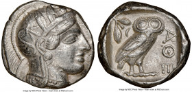 ATTICA. Athens. Ca. 440-404 BC. AR tetradrachm (25mm, 17.19 gm, 5h). NGC XF 5/5 - 4/5. Mid-mass coinage issue. Head of Athena right, wearing crested A...