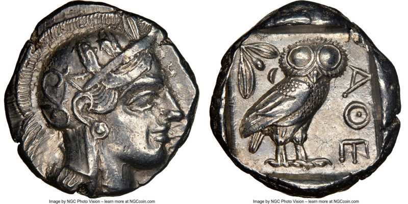 ATTICA. Athens. Ca. 440-404 BC. AR tetradrachm (24mm, 17.17 gm, 1h). NGC XF 5/5 ...
