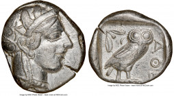 ATTICA. Athens. Ca. 440-404 BC. AR tetradrachm (24mm, 17.16 gm, 10h). NGC XF 4/5 - 3/5. Mid-mass coinage issue. Head of Athena right, wearing crested ...