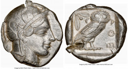 ATTICA. Athens. Ca. 440-404 BC. AR tetradrachm (26mm, 17.16 gm, 5h). NGC XF 5/5 - 2/5, test cut. Mid-mass coinage issue. Head of Athena right, wearing...