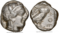 ATTICA. Athens. Ca. 440-404 BC. AR tetradrachm (23mm, 17.15 gm, 7h). NGC Choice VF 4/5 - 4/5. Mid-mass coinage issue. Head of Athena right, wearing cr...
