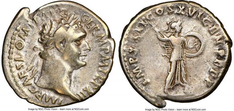 Domitian, as Augustus (AD 81-96). AR denarius (19mm, 3.16 gm, 7h). NGC VF 5/5 - ...