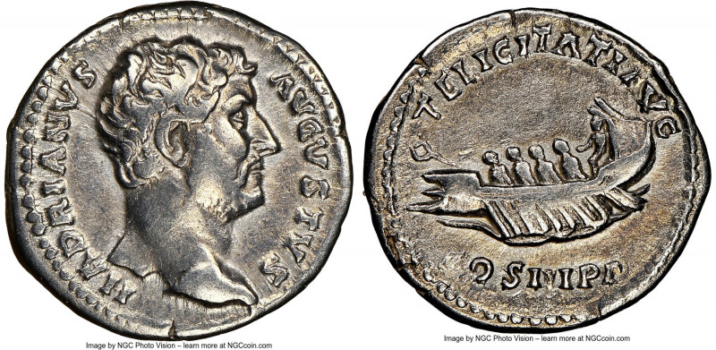 Hadrian (AD 117-138). AR denarius (18mm, 1h). NGC VF, brushed. Rome, ca. AD 129-...