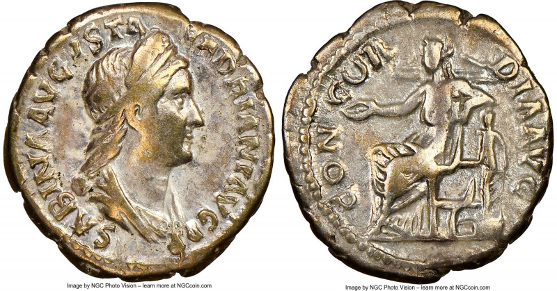 Sabina (AD 128-136/7). AR denarius (18mm, 3.05 gm, 5h). NGC VF 5/5 - 4/5. Rome, ...