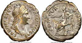 Sabina (AD 128-136/7). AR denarius (18mm, 3.05 gm, 5h). NGC VF 5/5 - 4/5. Rome, AD 128-136. SABINA AVGVSTA HADRIANI AVG P P, draped bust right, with h...