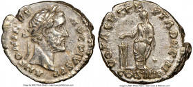 Antoninus Pius (AD 138-161). AR denarius (18mm, 3.55 gm, 11h).NGC Choice XF 5/5 - 4/5. Rome, AD 158-159. ANTONINVS AVG PIVS P P TR P XXII, laureate he...