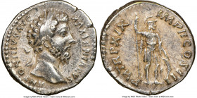 Marcus Aurelius, as Augustus (AD 161-180). AR denarius (18mm, 3.41 gm, 12h). NGC Choice VF 5/5 - 3/5. Rome, AD 164-165. ANTONINVS AVG-ARMENIACVS, laur...