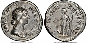 Faustina Junior (AD 147-175/6). AR denarius (17mm, 5h). NGC Choice VF. Rome, AD 170-175/6. FAVSTINA-AVGVSTA, draped bust of Faustina Junior right, see...