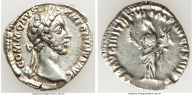 Commodus (AD 177-192). AR denarius (19mm, 3.15 gm, 5h). XF. Rome, AD 181-182. M COMMODVS AN-TONINVS AVG, laureate head of Commodus right / LIB AVG III...