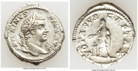 Caracalla (AD 198-217). AR denarius (20mm, 3.62 gm, 12h). About XF. Rome, AD 206-210. ANTONINVS PIVS AVG, laureate head of Caracalla right / VOTA SVSC...