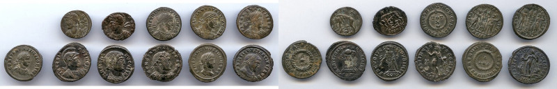 ANCIENT LOTS. Roman Imperial. AD 4th century. Lot of eleven (11) AE3 or BI nummi...