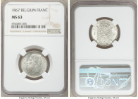 Pair of Certified Assorted Francs NGC, 1) Leopold II Franc 1867 - MS63, KM28.1 2) Leopold I 2-1/2 Francs 1849 - AU Details (Cleaned), KM11 Sold as is,...