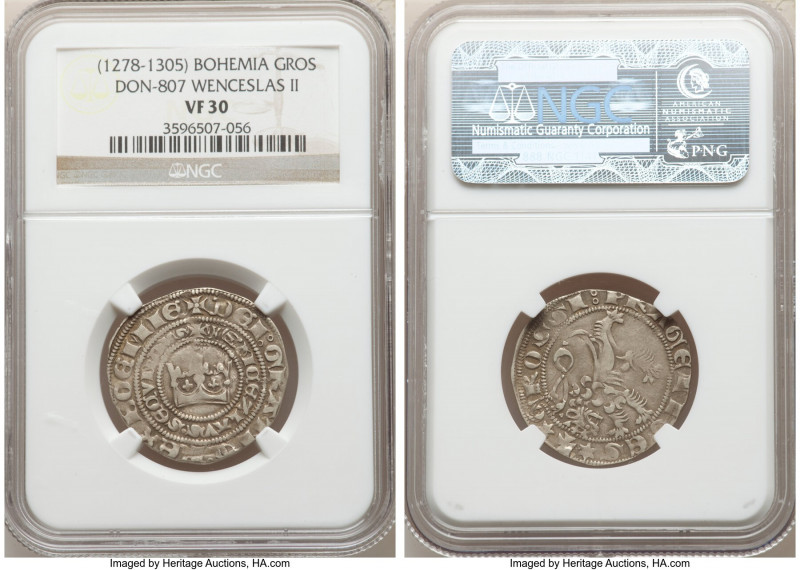 Wencelaus II Prager Groschen ND (1278-1305) VF30 NGC, Donebauer-807. 

HID0980...