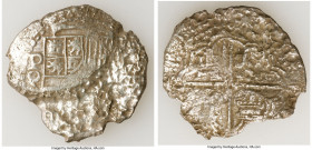 Philip III "Atocha" Shipwreck Cob 8 Reales ND (1598-1621) Fine (Saltwater Damage), Potosi mint, Q assayer, Treasure Salvors Grade 4, KM10. 38.8mm. 17....
