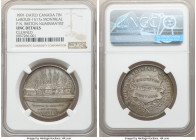 Montreal tin "P.N. Breton Numismatist" Medal 1891-Dated UNC Details (Cleaned) NGC, LeRoux-1517a. 33mm. By C. Tison. CHATEAU DE RAMEZAY / BUILT IN 1704...