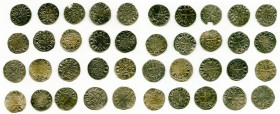 20-Piece Lot of uncertified Assorted Deniers ND (12th-13th Century) VF, Includes (14) Le Marche, (4) St. Martial and (2) Deols. Average size 18.2mm. A...