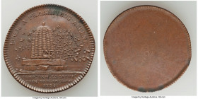 Louis XVI copper Uniface Reverse Trial Jeton 1724-Dated AU, cf. Feuardent-3244-3252 (for reverse type). 31mm. A visually interesting Jeton issue depic...
