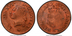Louis XVI Liard 1789-M MS64 Red and Brown PCGS, Toulouse mint, KM585.10, Gad-348. Weak strike with heavily worn dies and still near gem quality. 

H...