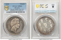 Bavaria. Ludwig I "Royal Family" Taler 1828 MS63 PCGS, Munich mint, KM734, Dav-563. Blessings from Heaven on the Royal Family issue. Prooflike fields ...