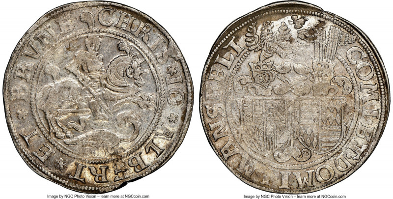 Mansfeld-Schraplau. Christoph II, Johann-Albrecht, & Bruno II Taler ND (1558-158...