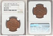 Middlesex. London Corresponding Society 1/2 Penny Token 1795 MS63 Brown NGC, D&H-286. Edge: Milled. LONDON CORRESPONDING SOCIETY Fable of the bundle o...