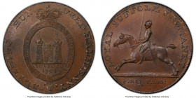 Suffolk. Blything copper 1/2 Penny Token 1794 MS65 Brown PCGS, D&H-19. BLYTHING HUN DRED HALFPENNY Crowned belt reading LIBERTY LOYALTY PROPERTY aroun...