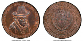 Suffolk. Woodbridge copper Penny Token 1796 MS65 Brown PCGS, D&H-15. THO SEKFORD ESQ FOUNDED WOODBRIDGE ALMS-HOUSES 1587 His bust quarter facing right...