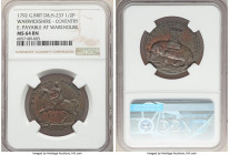 Warwickshire. Coventry copper 1/2 Penny Token 1792 MS64 Brown NGC, D&H-237. Edge: PAYABLE AT WAREHOUSE. PRO BONO PUBLICO 1792 Lady Godiva on horseback...
