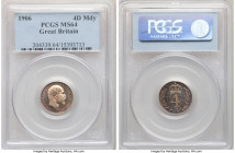 Edward VII 4-Piece Certified Maundy Set 1906 PCGS, 1) Penny - MS64 2) 2 Pence - MS66 3) 3 Pence - MS66 4) 4 Pence - MS64 KM-MDS163. Sold as is, no ret...