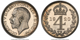 George V 4-Piece Certified Prooflike Maundy Set 1920 PCGS, 1) Penny - PL65, S-4020 2) 2 Pence - PL65, S-4019 3) 3 Pence - PL65, S-4018 4) 4 Pence - PL...