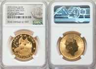 Elizabeth II gold Proof "Mayflower 400th Anniversary" 100 Pounds (1 oz) 2020 PR69 Ultra Cameo NGC, L -Unl. Mintage: 500. First day of issue. Mayflower...