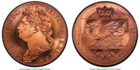 George IV 3-Piece Lot of Certified INA Retro Fantasy Issues "Wales" Crown 1830-Dated (2007) PCGS, 1) copper Crown - MS68 Red, KM-XM1a 2) brass Crown -...
