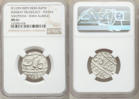 British India. Bombay Presidency 3-Piece Lot of Certified Rupees FE 1239 (1829) MS61 NGC, Poona mint, KM325 (under Maratha Confederacy) Nagphani mintm...