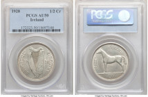 Free State 3-Piece Lot of Certified 1/2 Crowns PCGS, 1) 1/2 Crown 1928, AU50 2) 1/2 Crown 1930, AU55 3) 1/2 Crown 1933, AU58 KM8. Sold as is, no retur...