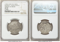 Modena. Cesar d'Este & Virginia de Medici 6 Bolognini ND (1598-1628) AU58 NGC, 28mm. 2.89gm. 

HID09801242017

© 2020 Heritage Auctions | All Righ...