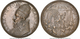 Papal States. Alexander VII bronze "Procession of Corpus Christi" Medal Anno X (1664) MS63 Brown NGC, Miselli-617. 43mm. By Gaspare Morone. Sacrament ...