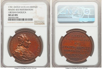 Papal States. Benedict XIV bronze "Restoration of the Liberian Basilica" Medal 1741-Dated MS63 Brown NGC, Lincoln-1806. 39mm. Imbued with an impressiv...