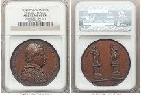 Papal States. Pius IX bronze Medal Anno II (1847) MS65 Brown NGC, Lincoln-2251. 44mm. By Girometti. Engraved with the utmost care and detail, in excru...