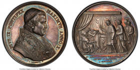 Papal States. Pius IX silver Specimen Medal Anno X (1855) SP63 PCGS, Rinaldi-49, Modesti (Annuale)-322. 43.4mm. 34.40gm. By G. Girometti. PIVS IX PONT...