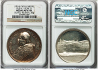 Papal States. Pius X silver Medal Anno XI (1914) MS63 Prooflike NGC, Rinaldi-108. 43.8mm. 36gm. By Bianchi. PIVS X PONT MAX AN XI His bust left / ALVM...